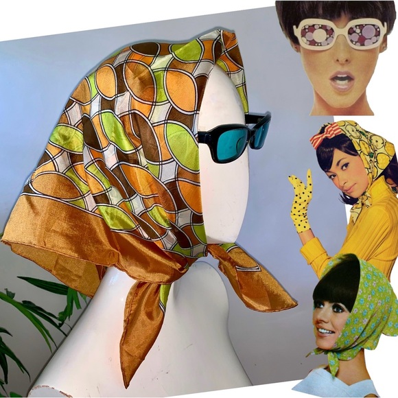Vintage Accessories - v i n t a g e :: Bold Mod Op Art Groovy Abstract Silk Scarf